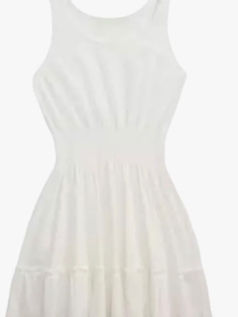 Polo Ralph Lauren Girls Cotton Jersey Eyelet Dress Smocked Waist 6 White Nwt